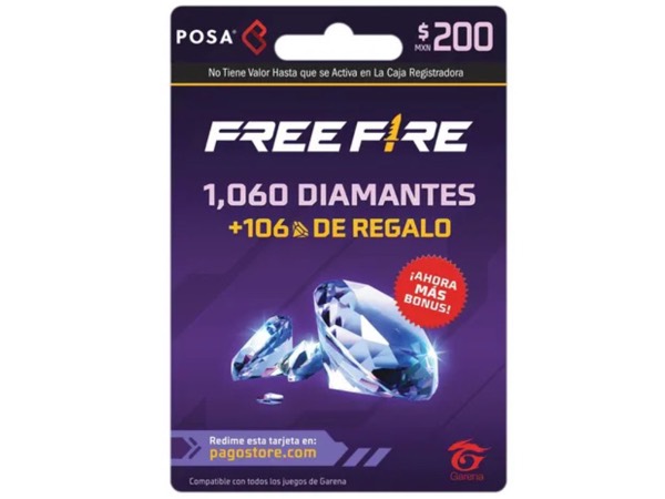 Tarjeta de prepago Free Fire
